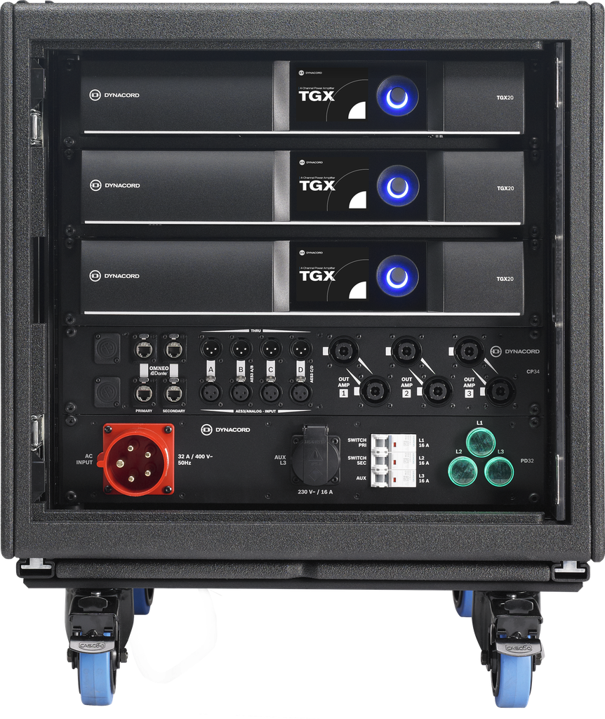 Dynacord Amplifier System Rack With 3x TGX20 Dsp Amplifiers