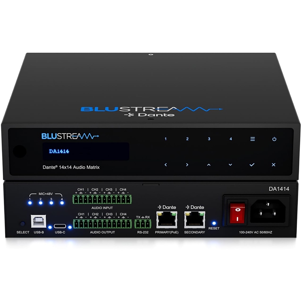 Blustream 14x14 Audio Matrix With Dante And Usb