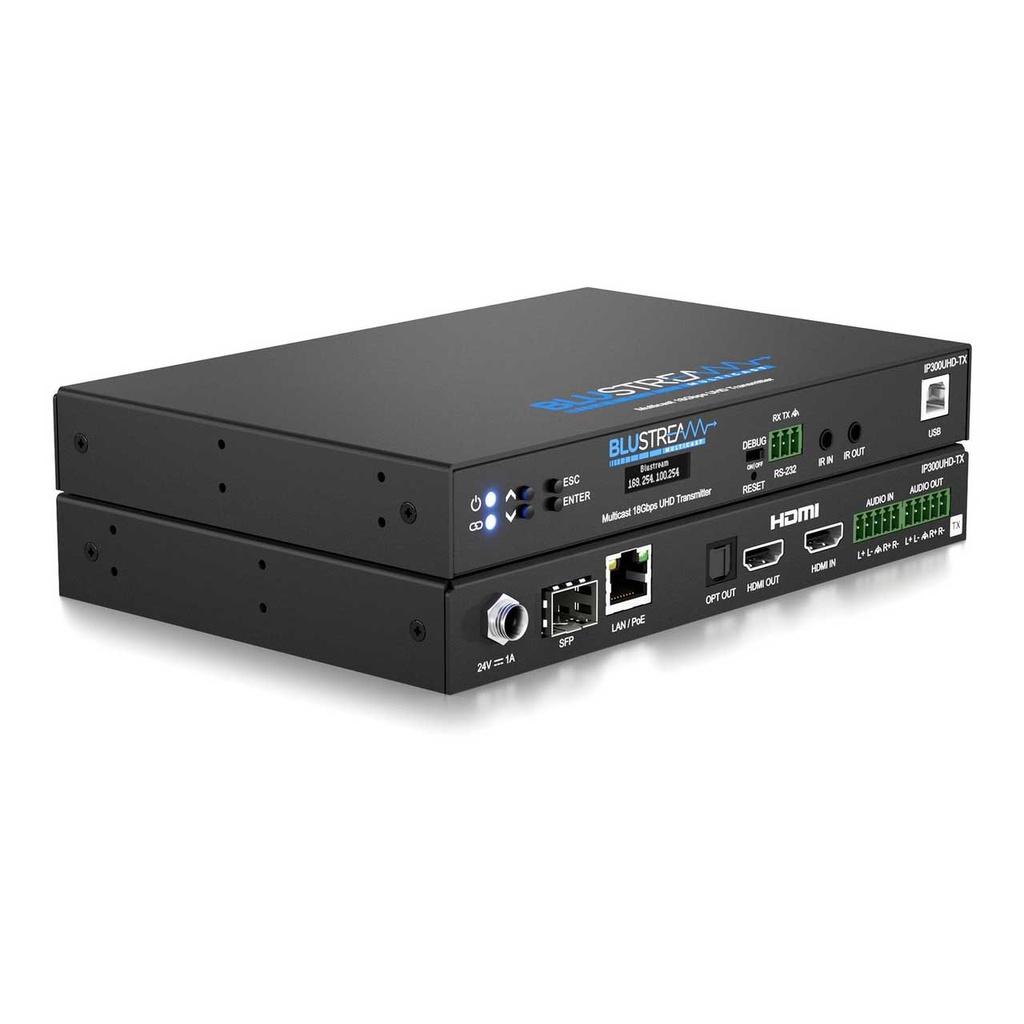 Blustream Uhd Video Transmitter 18Gbps Ip Multicast; RS-232 