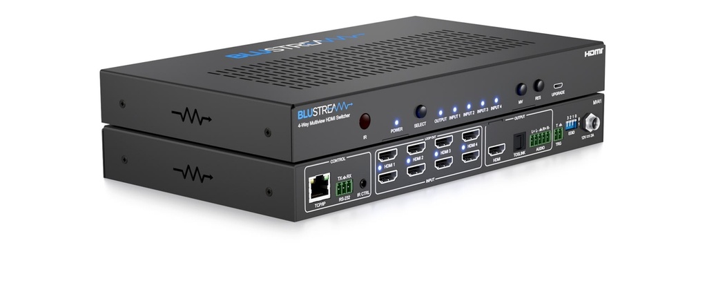 Blustream Multiview Switcher 4x1 HDMI2.0 With Hdmi Loop-thro