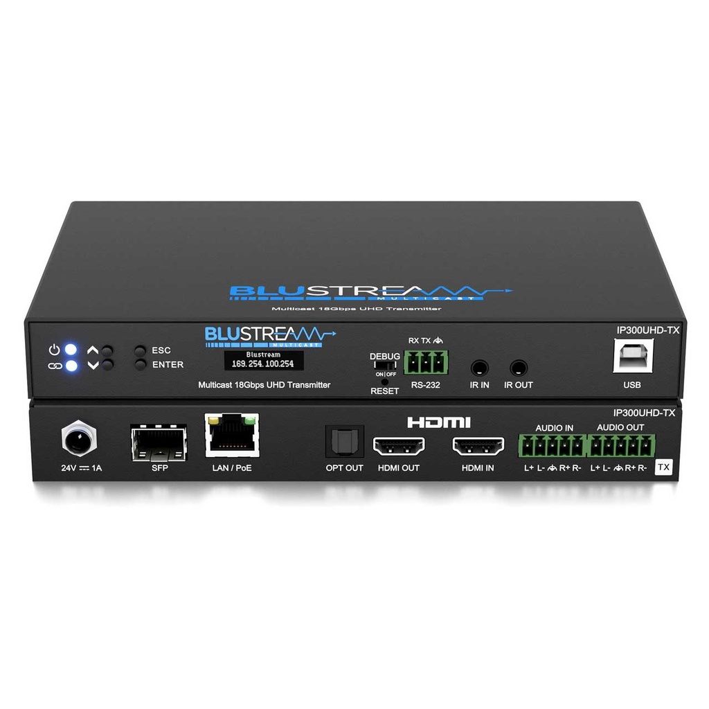 Blustream Uhd Video Transmitter 18Gbps Ip Multicast; RS-232 