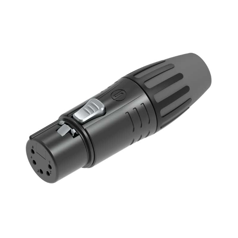 [SCMF5-BG] Seetronic XLR 5-Pin Female Cable Plug Black Gold