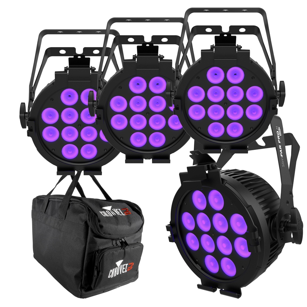 [4XPROHUSBBAG] 4x SlimPar PRO H + Gear bag
