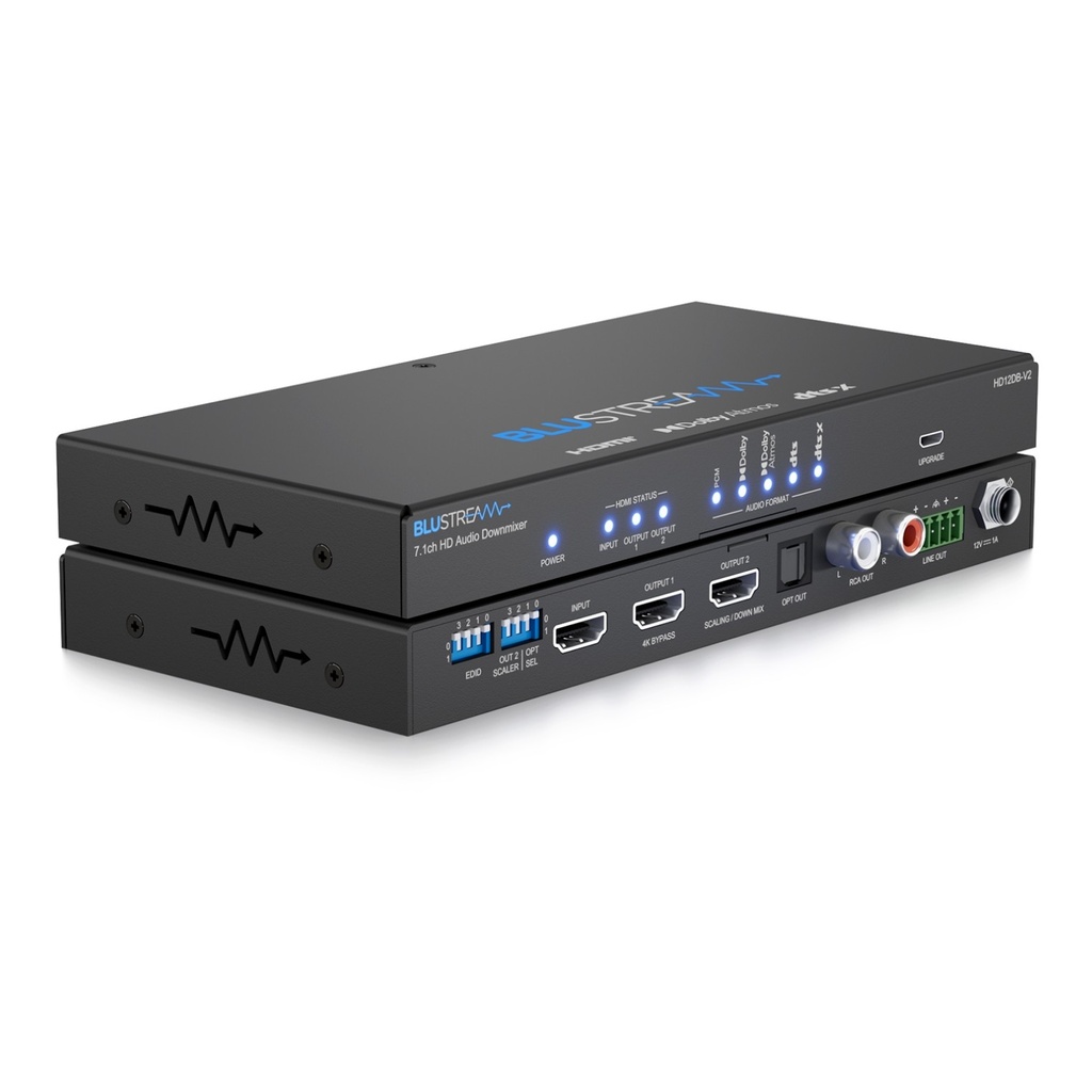 Blustream Splitter & Scaler 7.1ch Dolby / Dts Down Mixing Dac, 2-Way Hdmi, 4K 60Hz 4:4:4