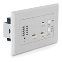 Blustream 2 X Hdmi & 1 X Usb-c Wall Plate Auto Switching With Back Box; Silver