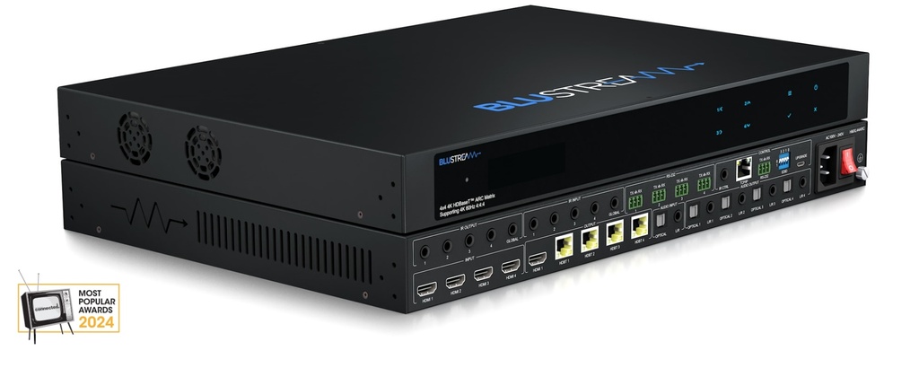 Blustream 4 X 4 Hdbt Matrix Kit 70m; Arc, Bi-directional Ir; Incl. 4x RX70CS Receivers