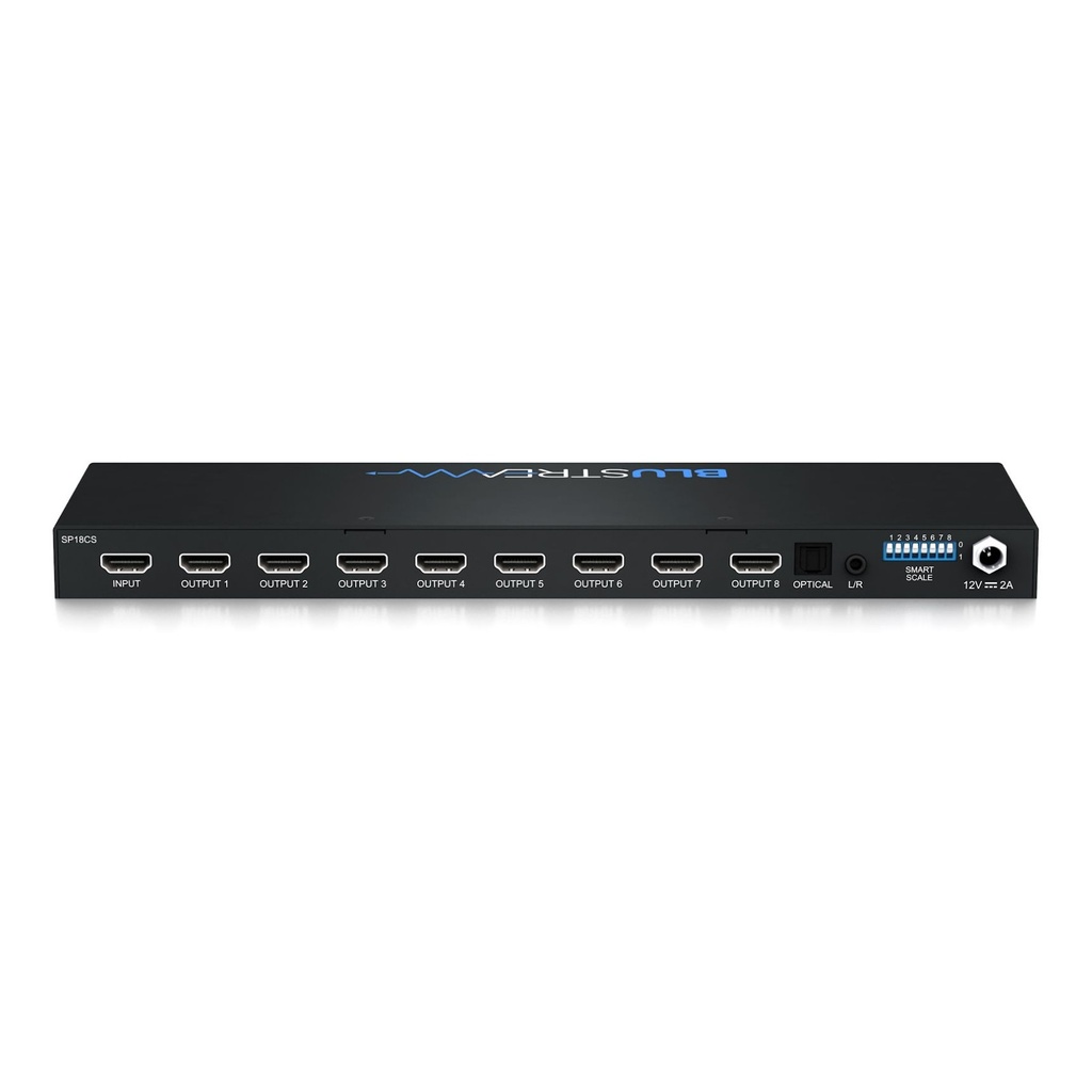Blustream 4K Hdmi 2.0 Hdcp 2.2 Splitter 8-Way; Smart Scaling, Audio Breakout And Edid Management