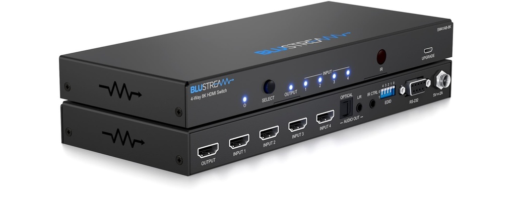 Blustream Matrix 4-Way 8K HDMI2.1 HDCP2.3 With Audio Breakout And Edid Management