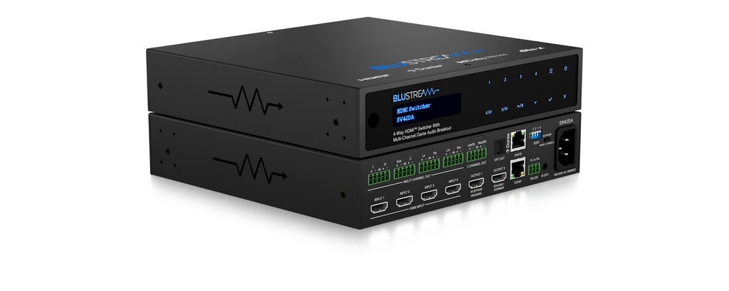 Blustream 4x2 Switcher With Dolby/dts 7.1 To Dante Converter