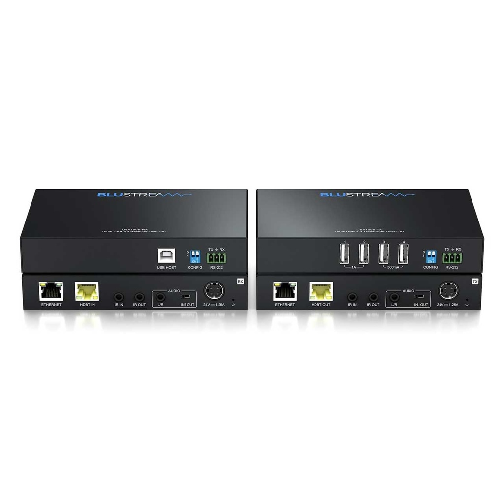 Blustream Usb 2.0 Hdbt Extender Set 100m, 4x Usb-a Devices To 1x Usb-b Host, Poc