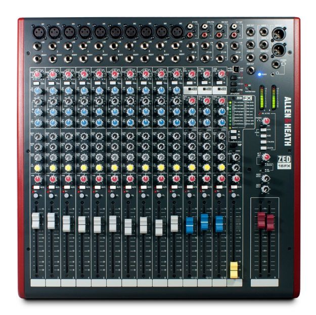 [AHZED16FX] Allen & Heath ZED16FX 19" Rack Mixer 10 Mono+3 Stereo 3 Aux USB + FX