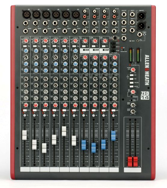 Allen & Heath ZED14 19" Rack Mixer 6 Mono + 4 Stereo 4 Aux USB Interface