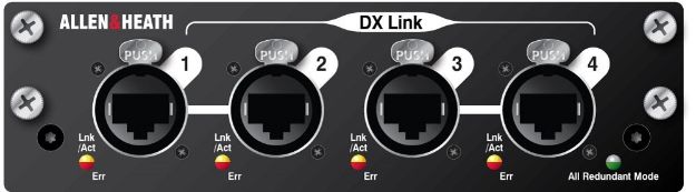 Allen & Heath DX Link card, 128 in, 128 out, 4 DX ports