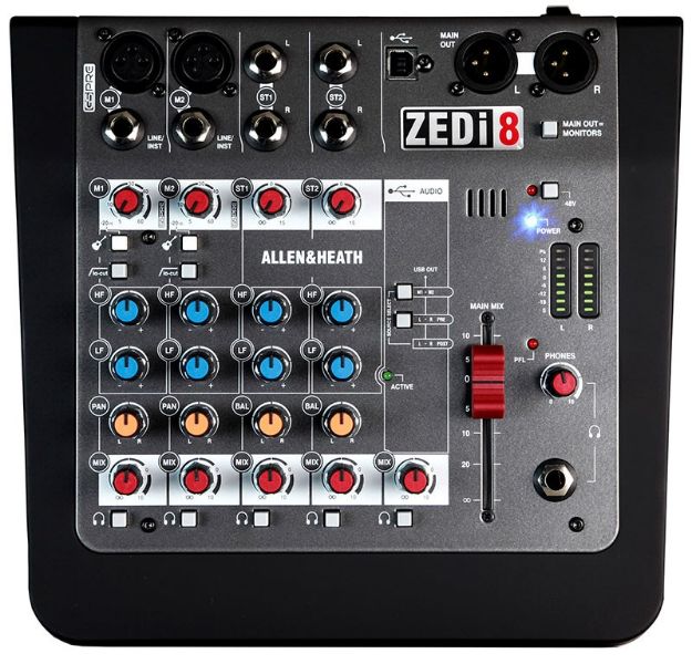 [AHZEDI8] Allen & Heath ZEDi 8 Mixer 2 Mono+2 Stereo 2X2 Track USB Interface