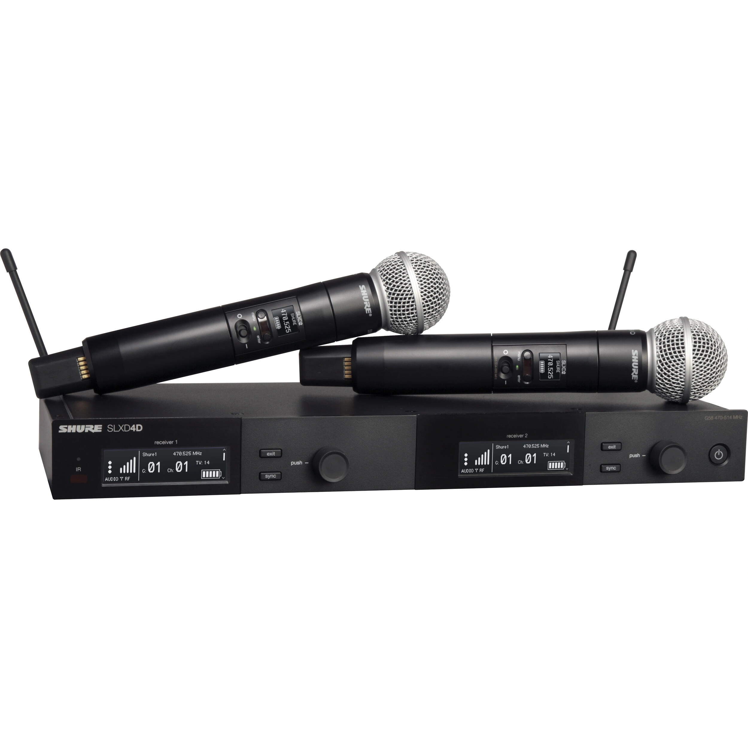 [SLXD24D+-SM58] Shure SLXD24D+/SM58 Dual Wireless Handheld Microphone System